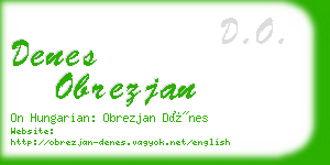 denes obrezjan business card